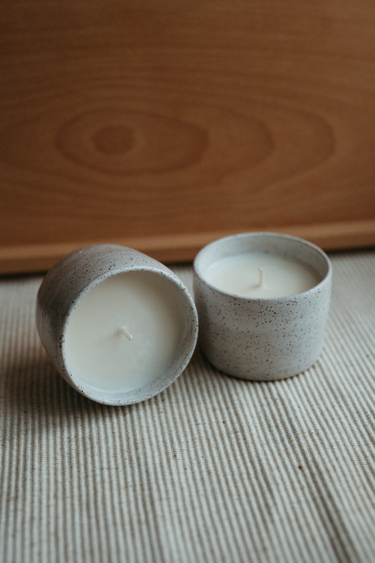 white speckled candle