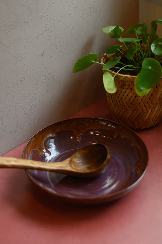 Burgundy Drip Glaze Pasta Bowl