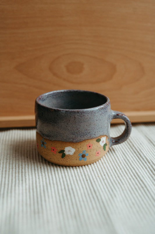 blue flowers mug