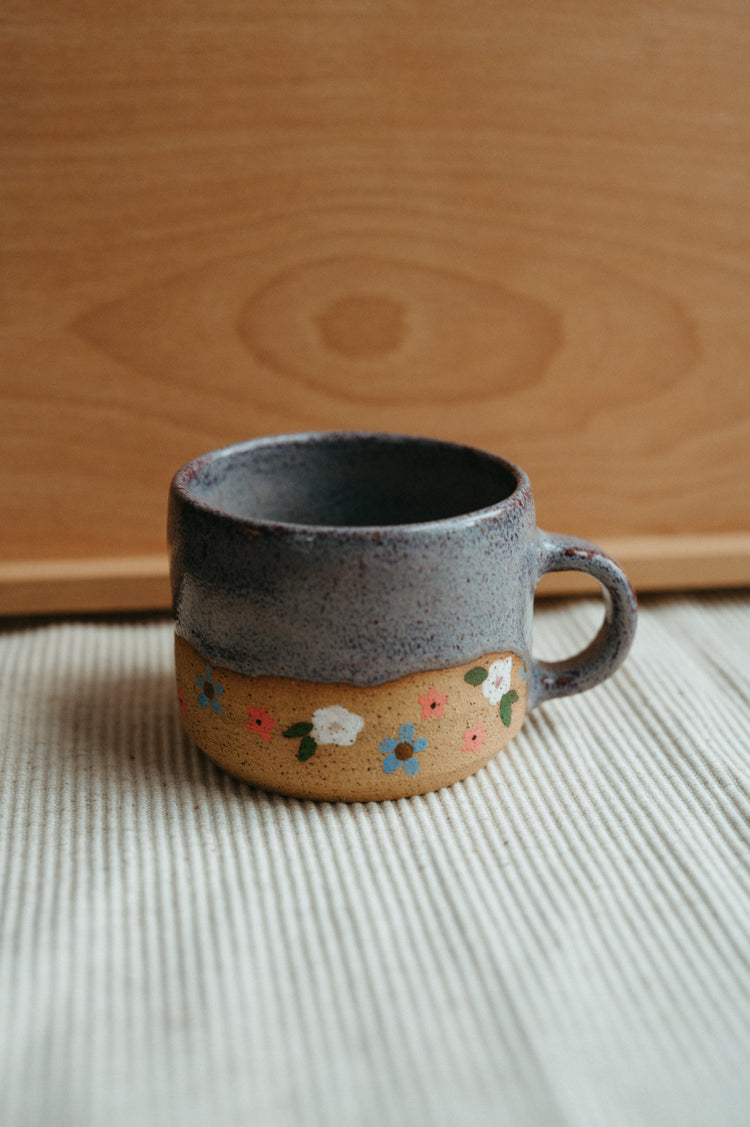 blue flowers mug