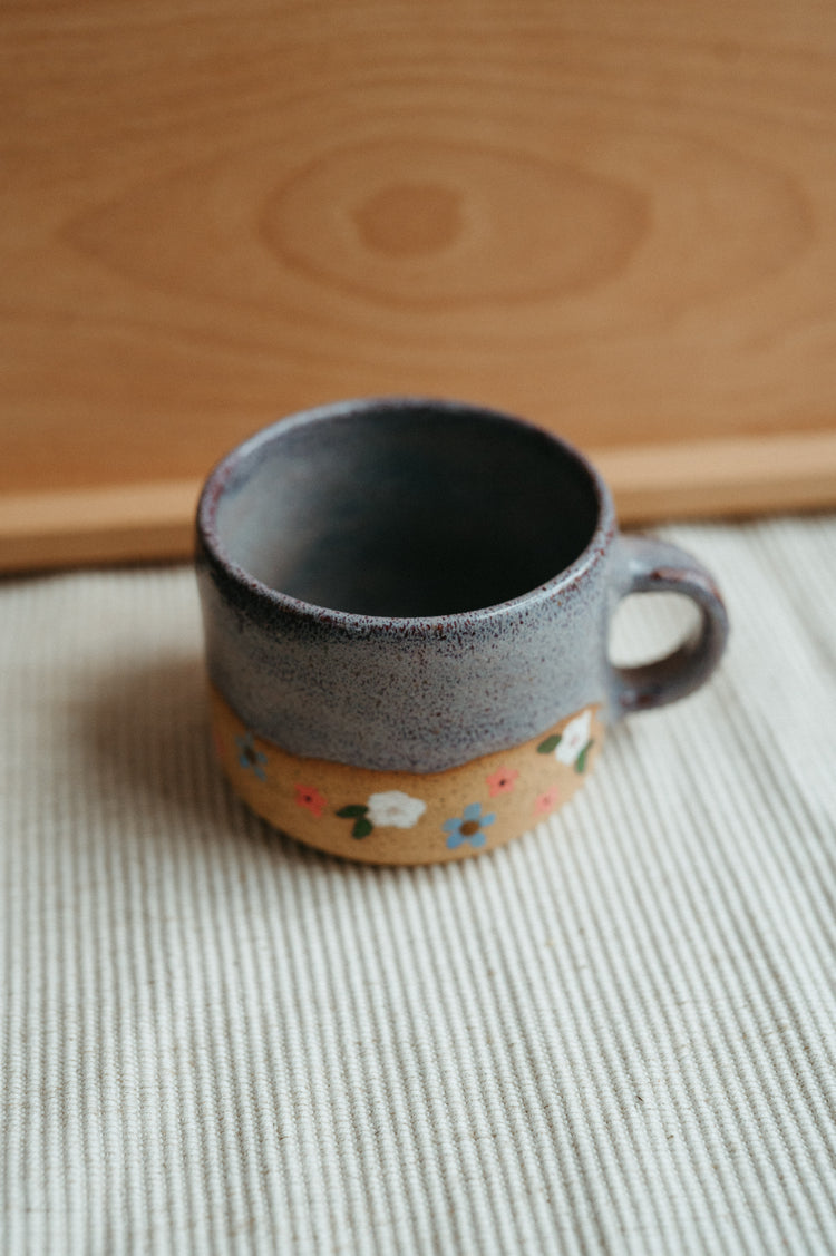 blue flowers mug