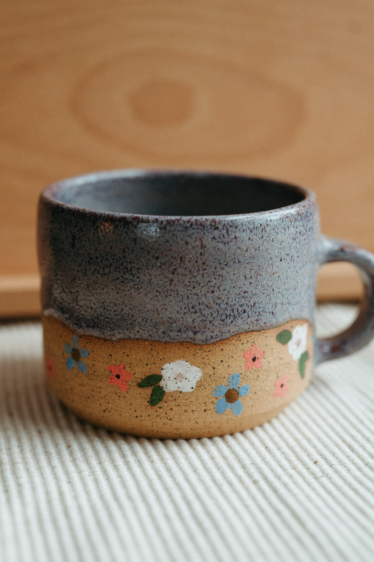 blue flowers mug